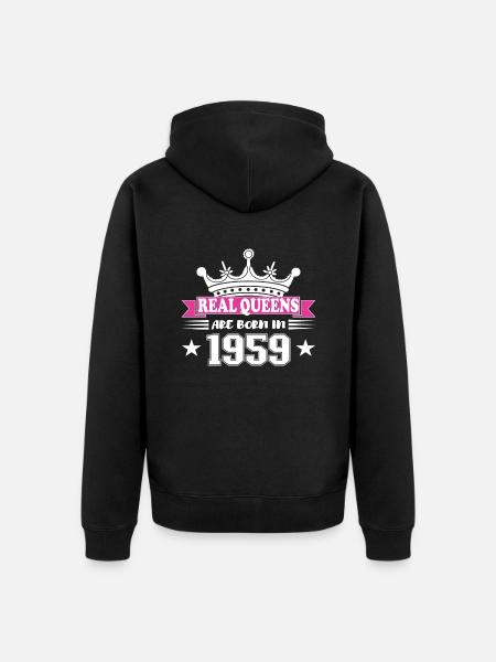 65 ans Anniversaire 1959 Anniversaire - Veste à capuche bio Premium Unisexe - noir
