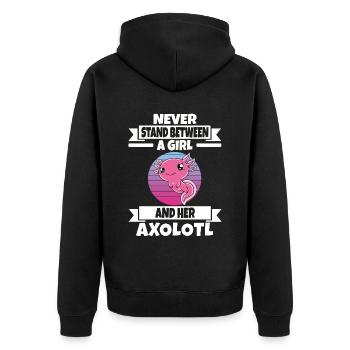 Axolotl drôle Axolotl mignon - Veste à capuche bio Premium Unisexe - noir - Dos - Nico (187cm)