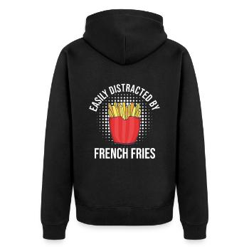 Frites drôles Frites drôles - Veste à capuche bio Premium Unisexe - noir - Dos - Nico (187cm)