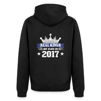 Birthday Gift 2017 Vintage 2017 - Unisex Premium Organic Zip Hoodie - black - Back - Nico (187cm)