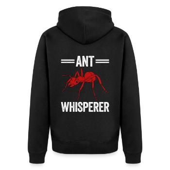 Antkeeping Ameisenzucht Ameisen - Unisex Premium Bio Zip Hoodie - Schwarz - Hinten - Nico (187cm)