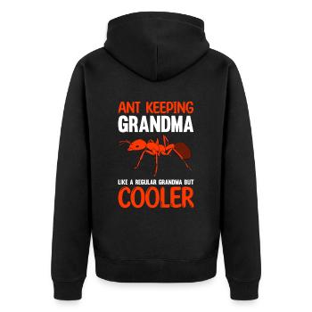 Antkeeping Ameisenzucht Ameisen - Unisex Premium Bio Zip Hoodie - Schwarz - Hinten - Nico (187cm)