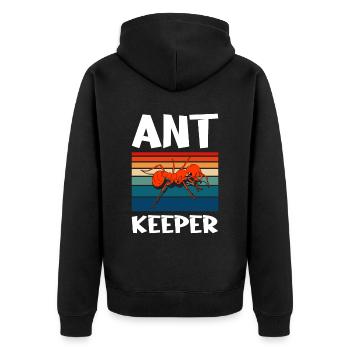 Antkeeping Ameisenzucht Ameisen - Unisex Premium Bio Zip Hoodie - Schwarz - Hinten - Nico (187cm)