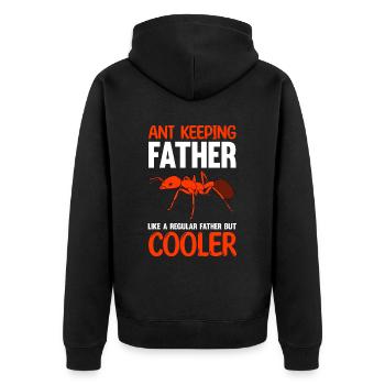 Antkeeping Ameisenzucht Ameisen - Unisex Premium Bio Zip Hoodie - Schwarz - Hinten - Nico (187cm)