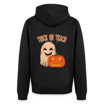 Lustige Lehrer Halloween Geschenke - Unisex Premium Bio Zip Hoodie - Schwarz - Hinten - Nico (187cm)