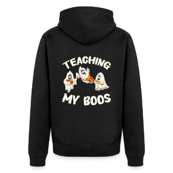 Cadeaux d’Halloween drôle de professeur - Veste à capuche bio Premium Unisexe - noir - Dos - Nico (187cm)
