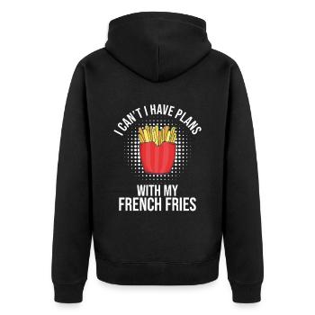 Frites drôles Frites drôles - Veste à capuche bio Premium Unisexe - noir - Dos - Nico (187cm)