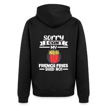 Frites drôles Frites drôles - Veste à capuche bio Premium Unisexe - noir - Dos - Nico (187cm)