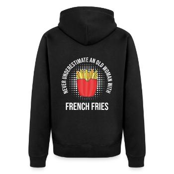 Frites drôles Frites drôles - Veste à capuche bio Premium Unisexe - noir - Dos - Nico (187cm)