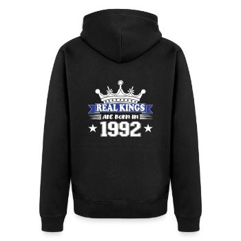 Birthday Gift 1992 Vintage 1992 - Unisex Premium Organic Zip Hoodie - black - Back - Nico (187cm)