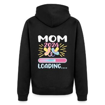 Maman 2024 Enceinte Maman Grossesse - Veste à capuche bio Premium Unisexe - noir - Dos - Nico (187cm)