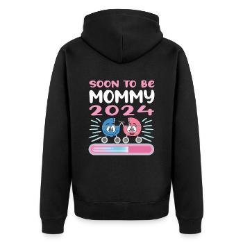 Maman 2024 Enceinte Maman Grossesse - Veste à capuche bio Premium Unisexe - noir - Dos - Nico (187cm)