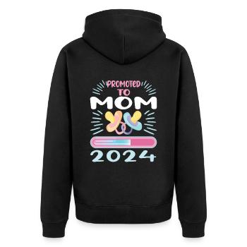 Maman 2024 Enceinte Maman Grossesse - Veste à capuche bio Premium Unisexe - noir - Dos - Nico (187cm)