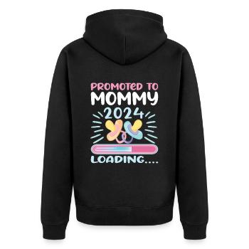 Maman 2024 Enceinte Maman Grossesse - Veste à capuche bio Premium Unisexe - noir - Dos - Nico (187cm)