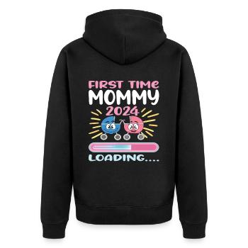 Maman 2024 Enceinte Maman Grossesse - Veste à capuche bio Premium Unisexe - noir - Dos - Nico (187cm)