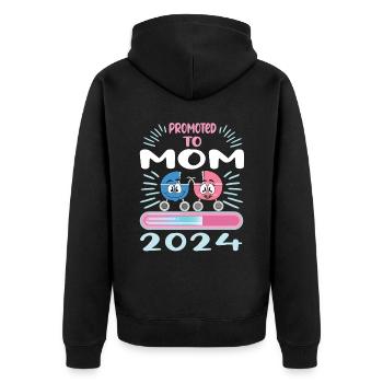 Maman 2024 Enceinte Maman Grossesse - Veste à capuche bio Premium Unisexe - noir - Dos - Nico (187cm)