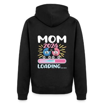 Maman 2024 Enceinte Maman Grossesse - Veste à capuche bio Premium Unisexe - noir - Dos - Nico (187cm)