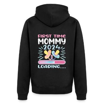 Maman 2024 Enceinte Maman Grossesse - Veste à capuche bio Premium Unisexe - noir - Dos - Nico (187cm)