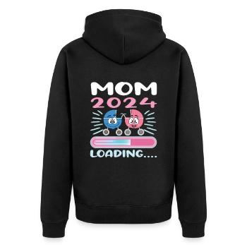 Maman 2024 Enceinte Maman Grossesse - Veste à capuche bio Premium Unisexe - noir - Dos - Nico (187cm)