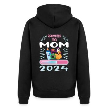 Maman 2024 Enceinte Maman Grossesse - Veste à capuche bio Premium Unisexe - noir - Dos - Nico (187cm)