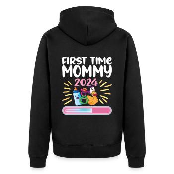 Maman 2024 Enceinte Maman Grossesse - Veste à capuche bio Premium Unisexe - noir - Dos - Nico (187cm)