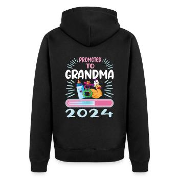 Mamie 2024 Mamie à devenir 2024 Chargement - Veste à capuche bio Premium Unisexe - noir - Dos - Nico (187cm)