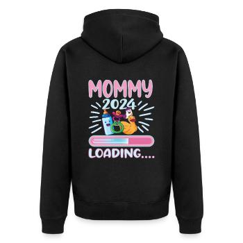 Maman 2024 Enceinte Maman Grossesse - Veste à capuche bio Premium Unisexe - noir - Dos - Nico (187cm)