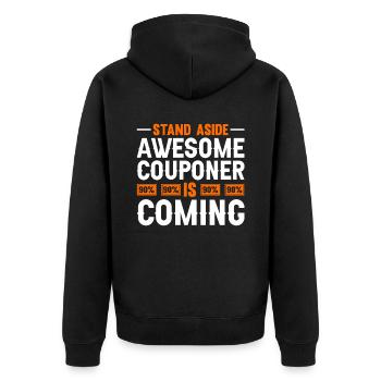 Coupon de points - Veste à capuche bio Premium Unisexe - noir - Dos - Nico (187cm)