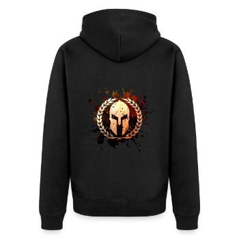 Casque de Sparte Mythologie Guerrier Gladiateur - Veste à capuche bio Premium Unisexe - noir - Dos - Nico (187cm)
