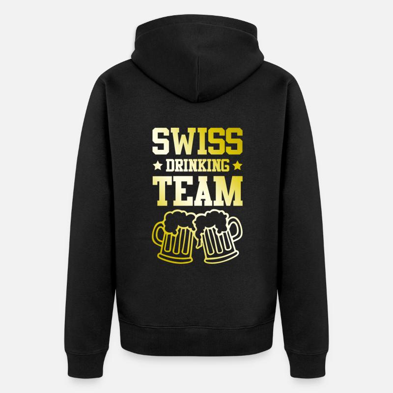 Suisse Drinking Team Suisse - Veste à capuche bio Premium Unisexe - noir