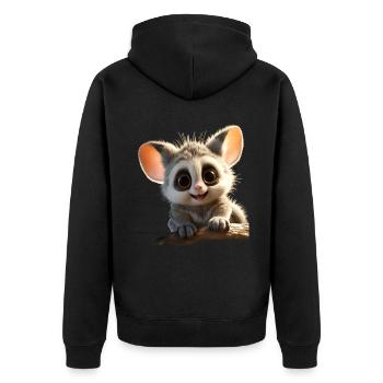 Galago Bush Bébé Singe Galagos Singe Mignon Galago - Veste à capuche bio Premium Unisexe - noir - Dos - Nico (187cm)