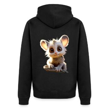 Galago Bush Bébé Singe Galagos Singe Mignon Galago - Veste à capuche bio Premium Unisexe - noir - Dos - Nico (187cm)