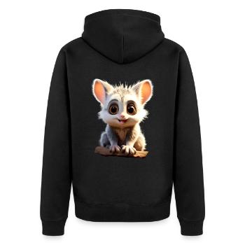 Galago Bush Bébé Singe Galagos Singe Mignon Galago - Veste à capuche bio Premium Unisexe - noir - Dos - Nico (187cm)