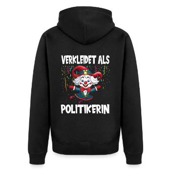 Karneval Kostüm Fasching Fastnacht - Unisex Premium Bio Zip Hoodie - Schwarz - Hinten - Nico (187cm)