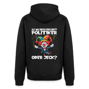 Karneval Kostüm Fasching Fastnacht - Unisex Premium Bio Zip Hoodie - Schwarz - Hinten - Nico (187cm)