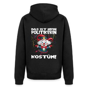 Karneval Kostüm Fasching Fastnacht - Unisex Premium Bio Zip Hoodie - Schwarz - Hinten - Nico (187cm)