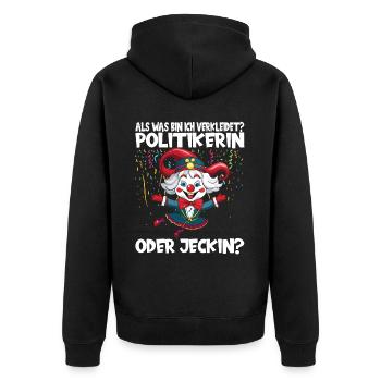 Karneval Kostüm Fasching Fastnacht - Unisex Premium Bio Zip Hoodie - Schwarz - Hinten - Nico (187cm)