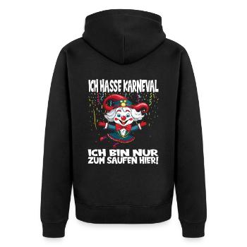 Karneval Kostüm Fasching Fastnacht - Unisex Premium Bio Zip Hoodie - Schwarz - Hinten - Nico (187cm)