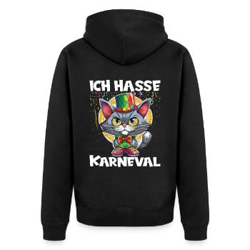 Karneval Kostüm Fasching Fastnacht - Unisex Premium Bio Zip Hoodie - Schwarz - Hinten - Nico (187cm)