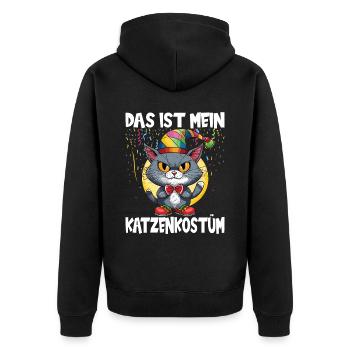 Karneval Kostüm Fasching Fastnacht - Unisex Premium Bio Zip Hoodie - Schwarz - Hinten - Nico (187cm)