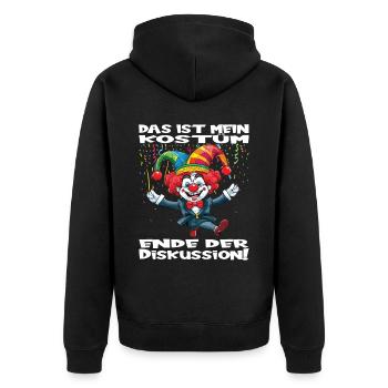 Karneval Kostüm Fasching Fastnacht - Unisex Premium Bio Zip Hoodie - Schwarz - Hinten - Nico (187cm)