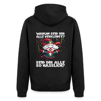 Karneval Kostüm Fasching Fastnacht - Unisex Premium Bio Zip Hoodie - Schwarz - Hinten - Nico (187cm)