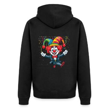 Karneval Kostüm Fasching Fastnacht - Unisex Premium Bio Zip Hoodie - Schwarz - Hinten - Nico (187cm)