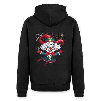 Karneval Kostüm Fasching Fastnacht - Unisex Premium Bio Zip Hoodie - Schwarz - Hinten - Nico (187cm)
