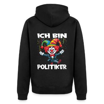 Karneval Kostüm Fasching Fastnacht - Unisex Premium Bio Zip Hoodie - Schwarz - Hinten - Nico (187cm)