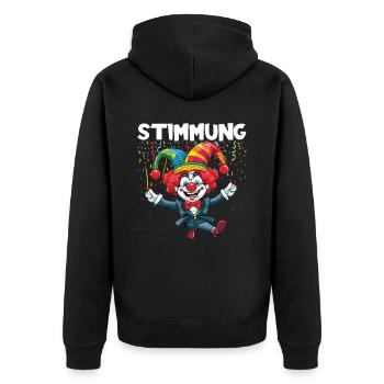 Karneval Kostüm Fasching Fastnacht - Unisex Premium Bio Zip Hoodie - Schwarz - Hinten - Nico (187cm)