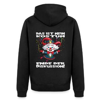 Karneval Kostüm Fasching Fastnacht - Unisex Premium Bio Zip Hoodie - Schwarz - Hinten - Nico (187cm)
