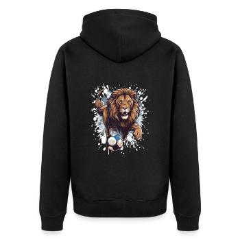 Équipe sportive de football Lion - Veste à capuche bio Premium Unisexe - noir - Dos - Nico (187cm)