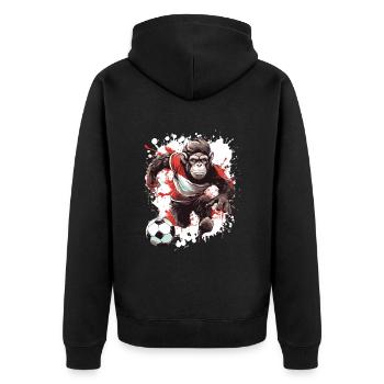 Équipe sportive de football singe - Veste à capuche bio Premium Unisexe - noir - Dos - Nico (187cm)