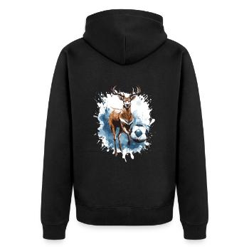 Équipe sportive de football Hirsch - Veste à capuche bio Premium Unisexe - noir - Dos - Nico (187cm)